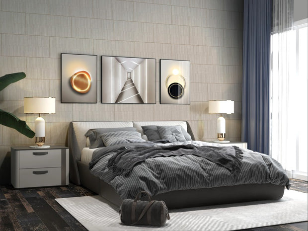 Stellar Ridge Mist Decor Matt Ceramic Tiles in a room setting