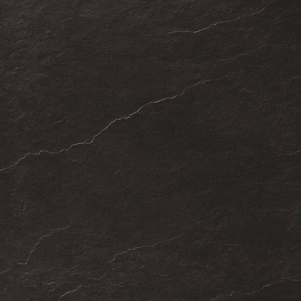 Super Black Slate Textured Matt Porcelain Tiles 600x600mm tile