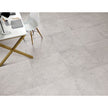 T-Stone Light Grey Matt Stone Look Porcelain Tiles in a room setting