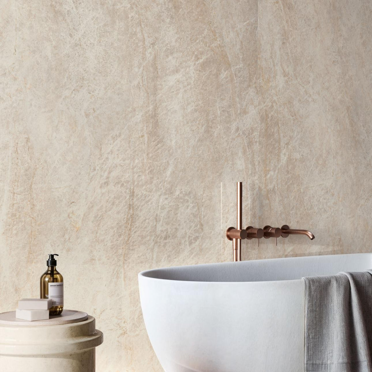 Taj Mahal Amber Matt Stone Look Porcelain Tiles 600x600mm in a room setting