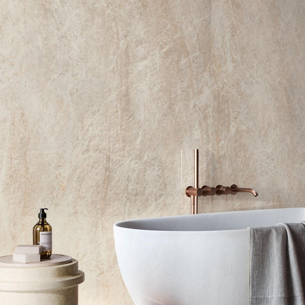 Taj Mahal Amber Matt Stone Look Porcelain Tiles 600x600mm in a room setting