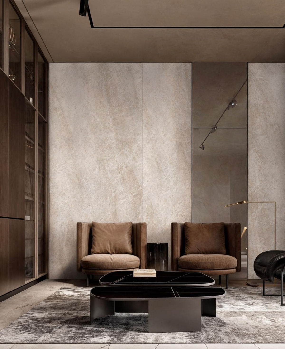 Taj Mahal Amber Matt Stone Look Porcelain Tiles 600x600mm in a room setting
