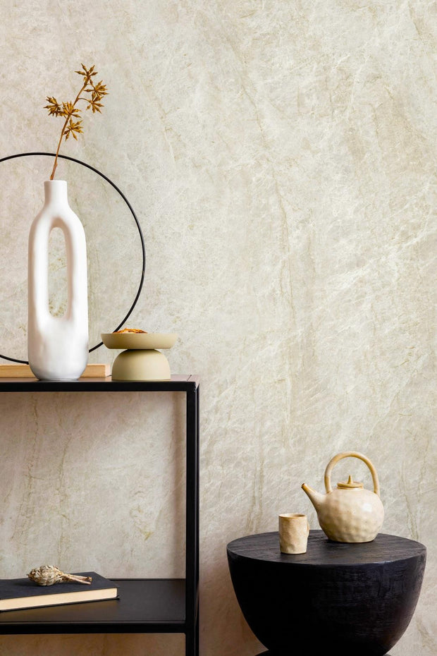 Taj Mahal Linen Matt Stone Look Porcelain Tiles 600x600mm in a room setting