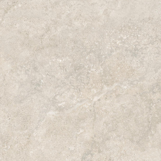 Traverpro Cream Cross Cut Matt Travertine Look Porcelain Tiles 600x600mm tile
