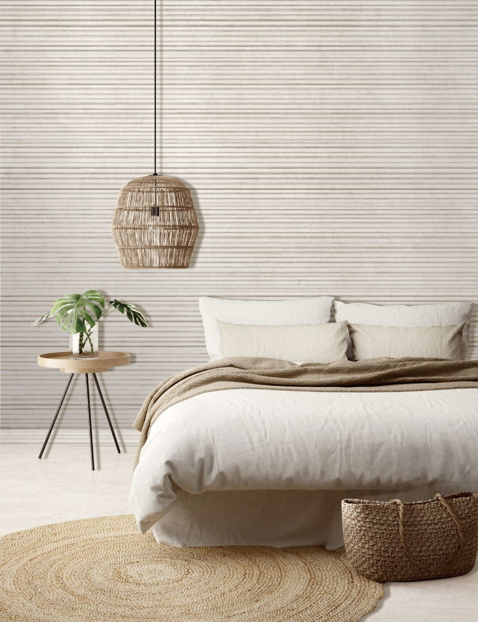 Traverpro Earth 3D Chisel Matt Travertine Look Porcelain Tiles in a room setting
