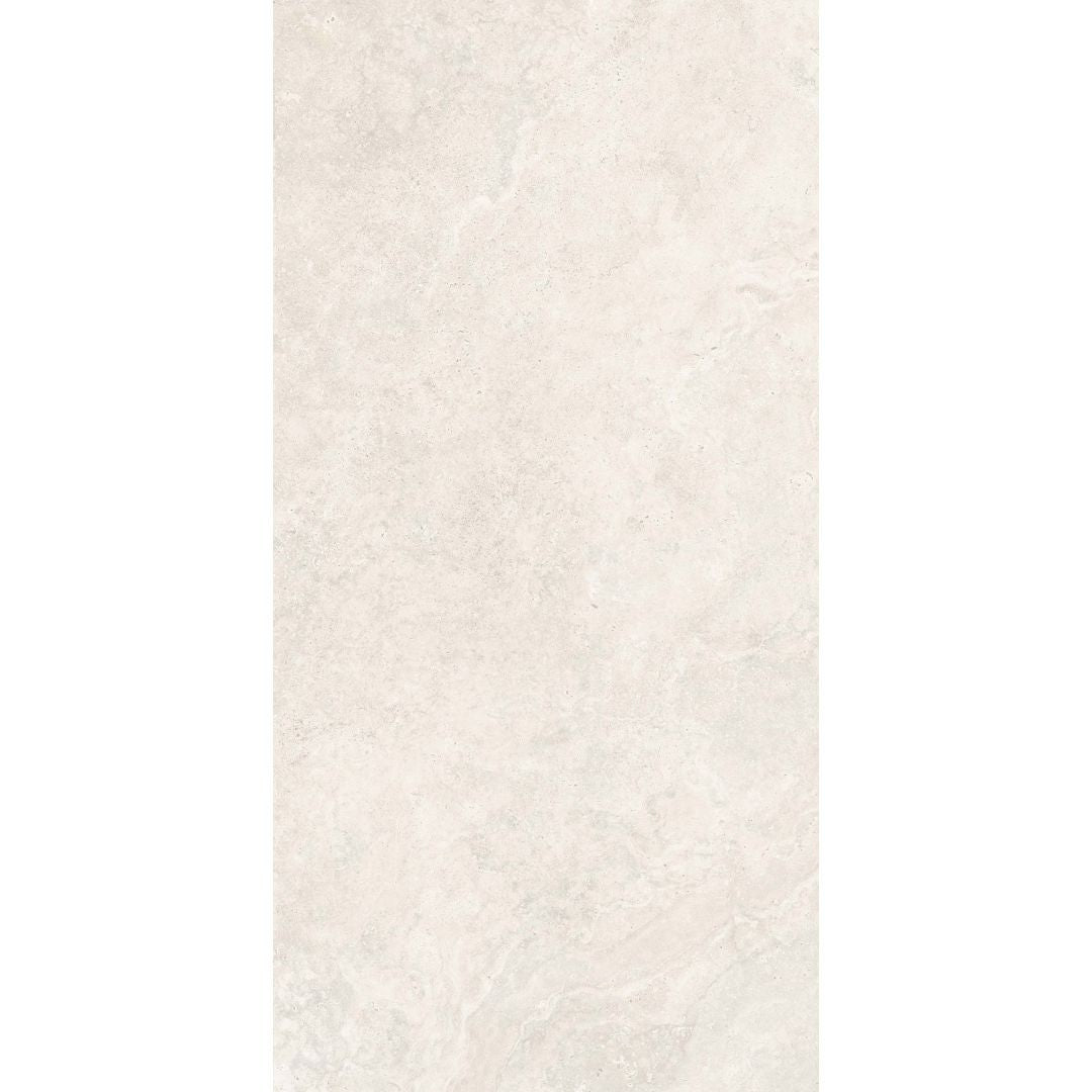Traverpro White Cross Cut Matt Travertine Look Porcelain Tiles 600x1200mm tile