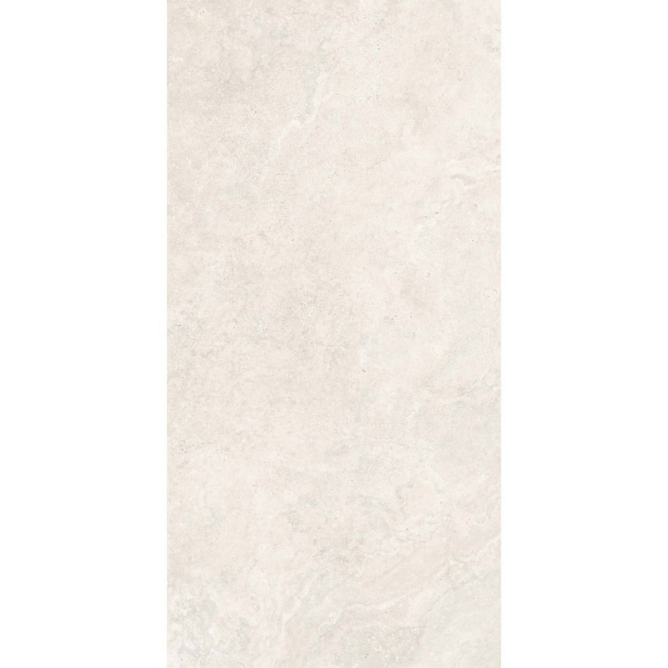 Traverpro White Cross Cut Matt Travertine Look Porcelain Tiles 600x1200mm tile