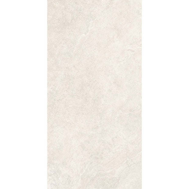 Traverpro White Cross Cut Matt Travertine Look Porcelain Tiles 600x1200mm tile