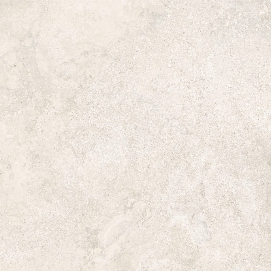 Traverpro White Cross Cut Matt Travertine Look Porcelain Tiles 600x600mm tile