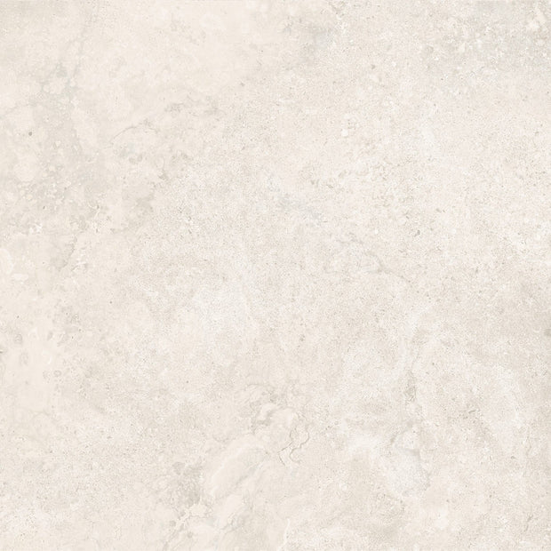 Traverpro White Cross Cut Matt Travertine Look Porcelain Tiles 600x600mm tile