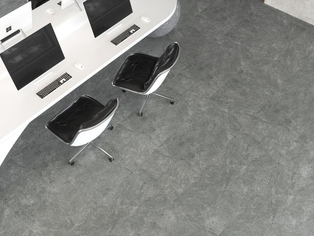 Trofeo Smoke Matt Stone Look Porcelain Tiles 298x600mm in a room setting