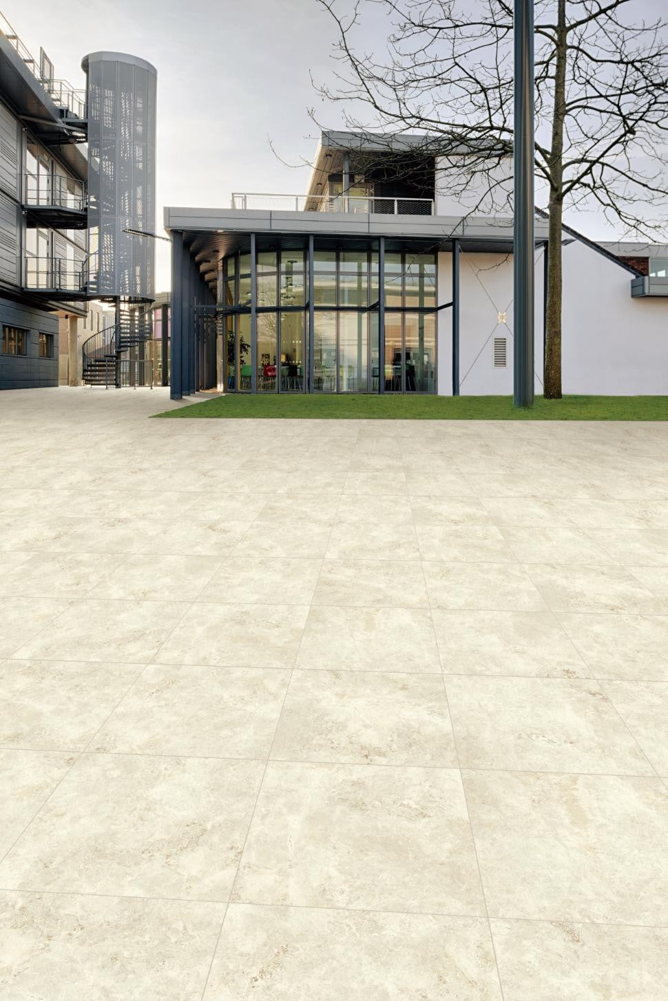 Tundra Sand Ocean 20mm Porcelain Pavers in a room setting