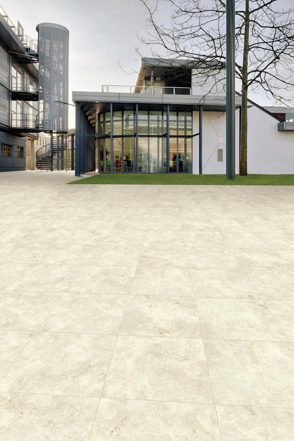 Tundra Sand Ocean 20mm Porcelain Pavers in a room setting