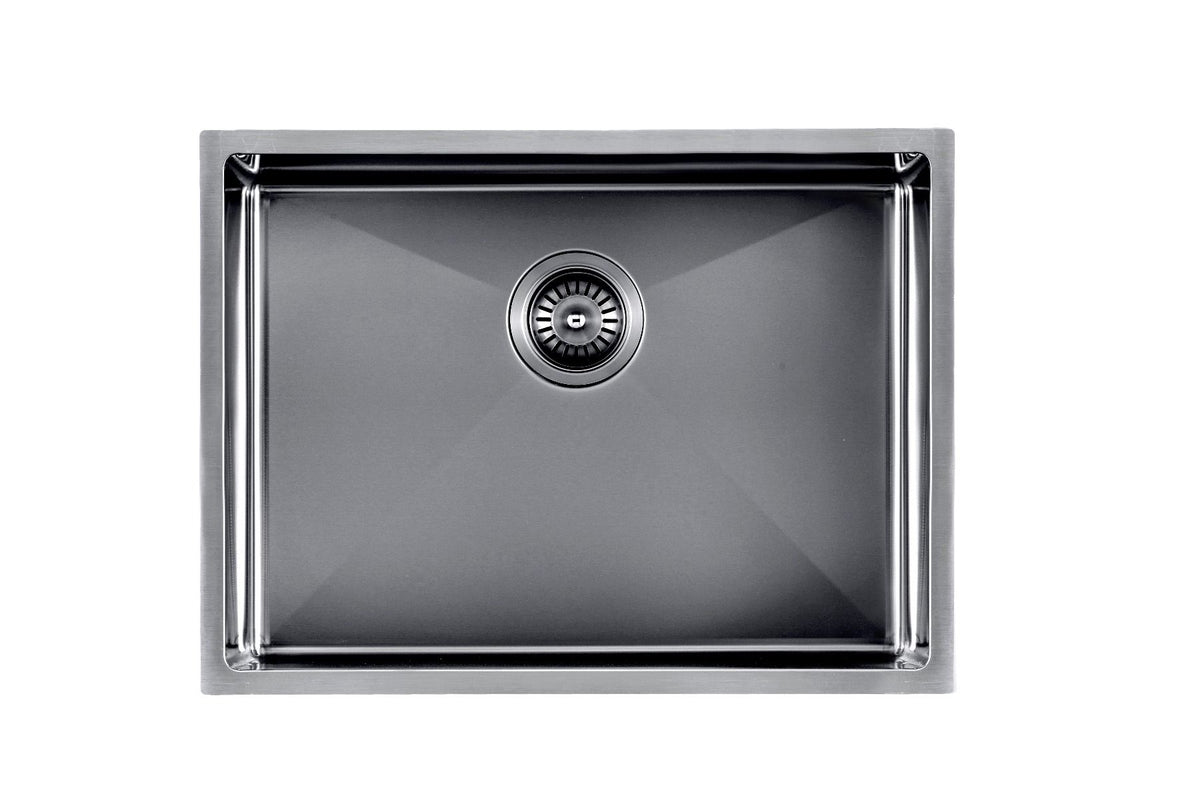 Navona TWM10 Handmade Single Bowl Sink 600 x 450 x 230mm Gunmetal Black