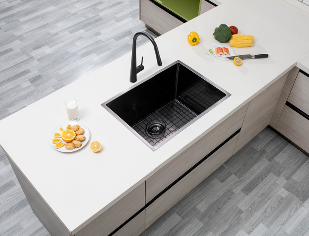 Navona TWM10 Handmade Single Bowl Sink 600 x 450 x 230mm Gunmetal Black