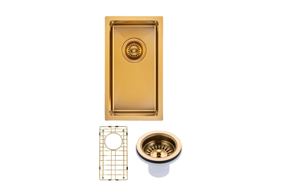 Navona TWM11 Handmade Single Bowl Sink 250 x 450 x 215mm Brushed Gold