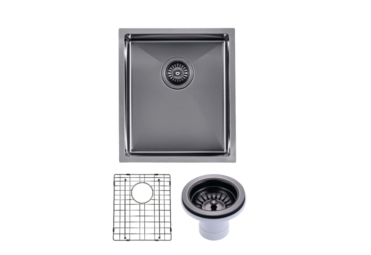Navona TWM12 Handmade Single Bowl Sink 390 x 450 x 215mm Gunmetal Black