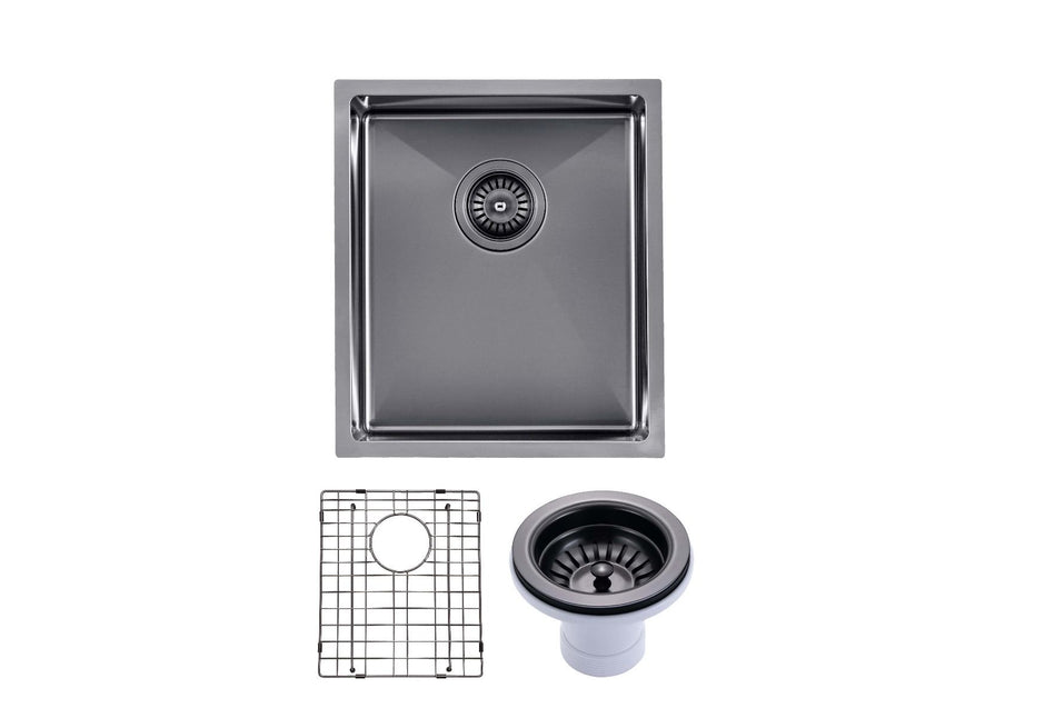 Navona TWM12 Handmade Single Bowl Sink 390 x 450 x 215mm Gunmetal Black