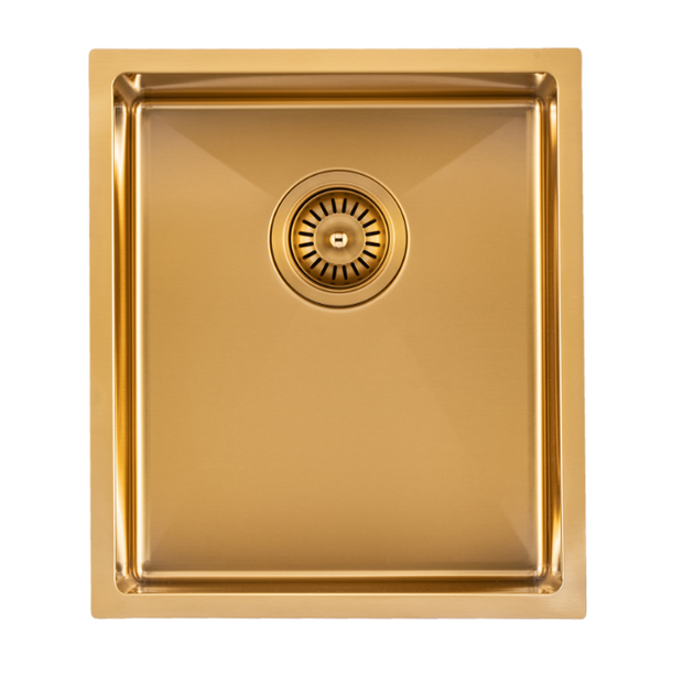 Navona TWM12 Handmade Single Bowl Sink 390 x 450 x 215mm Brushed Gold