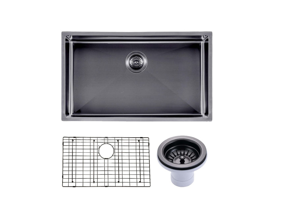 Navona TWM3 Handmade Single Bowl Sink 762 x 457 x 254mm Gunmetal Black