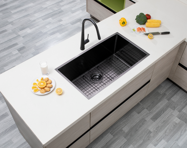 Navona TWM3 Handmade Single Bowl Sink 762 x 457 x 254mm Gunmetal Black