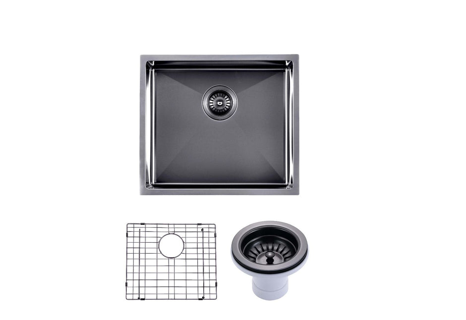 Navona TWM5 Handmade Single Bowl Sink 510 x 450 x 230mm Gunmetal Black