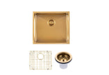 Navona TWM5 Handmade Single Bowl Sink 510 x 450 x 230mm Brushed Gold