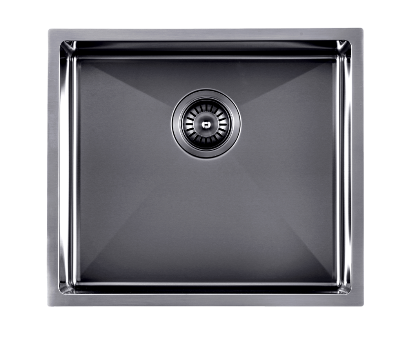 Navona TWM5 Handmade Single Bowl Sink 510 x 450 x 230mm Gunmetal Black