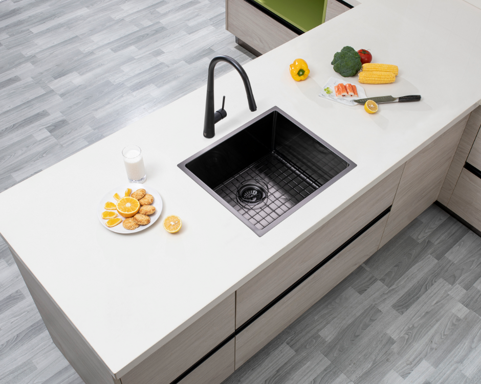 Navona TWM5 Handmade Single Bowl Sink 510 x 450 x 230mm Gunmetal Black