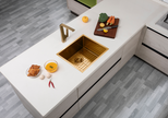 Navona TWM5 Handmade Single Bowl Sink 510 x 450 x 230mm Brushed Gold