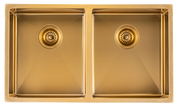 Navona TWM6 Handmade Double Bowl Sink 770 x 450 x 215mm Brushed Gold
