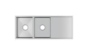 Navona TWM9 Handmade Double Bowl Sink with Drainer 1160 x 460 x 230mm Stainless Steel