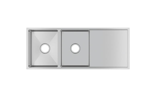 Navona TWM9 Handmade Double Bowl Sink with Drainer 1160 x 460 x 230mm Stainless Steel