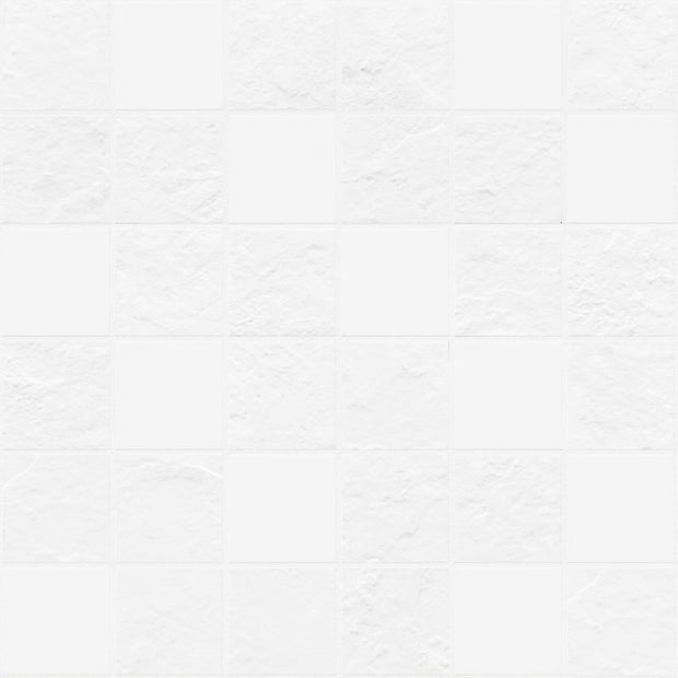 Ultra White Slate Textured Matt Porcelain Mosaic tile
