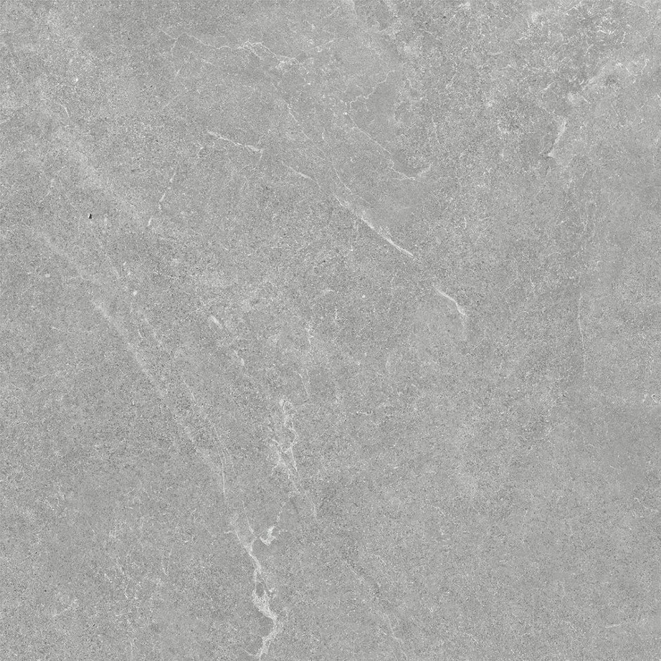Venus Mid Grey Matt Stone Look Porcelain Tiles 600x600mm tile