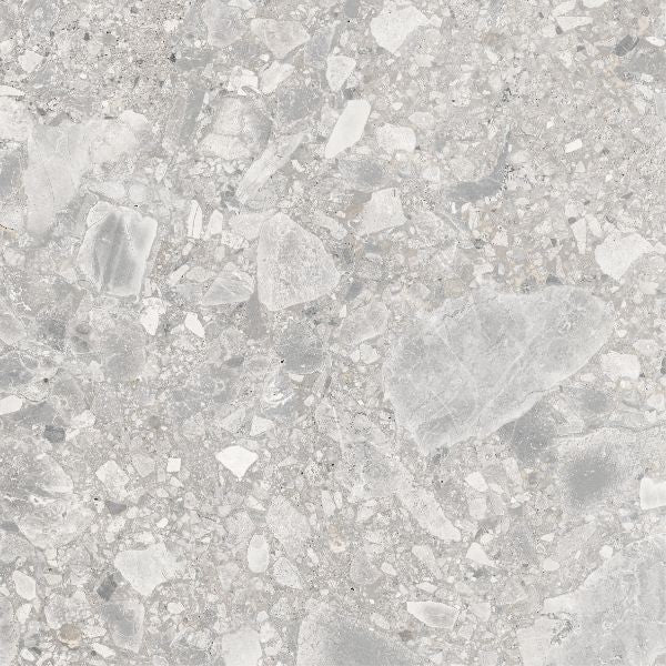 Verona Silver Matt Terrazzo Look Porcelain Tiles 600x600mm tile