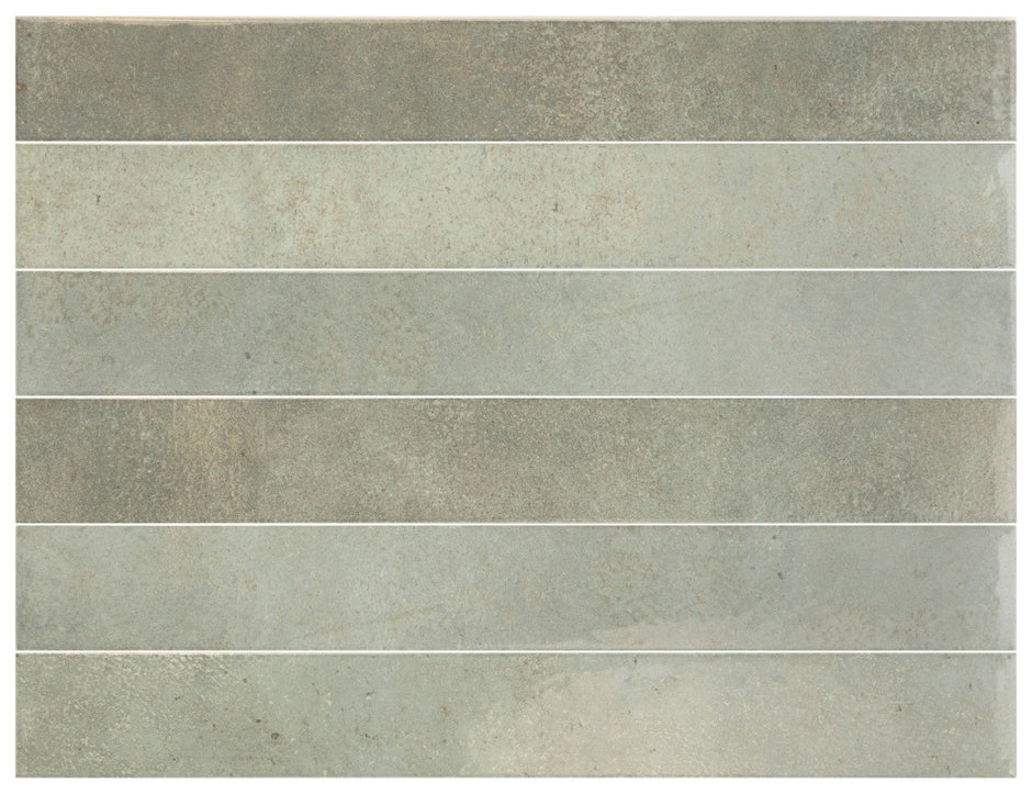 Verticale Green Field Gloss Porcelain Subway Tiles 50x400mm tile