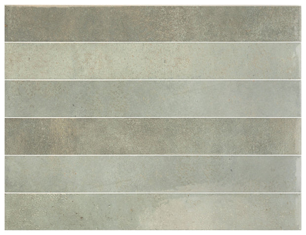 Verticale Green Field Gloss Porcelain Subway Tiles 50x400mm tile