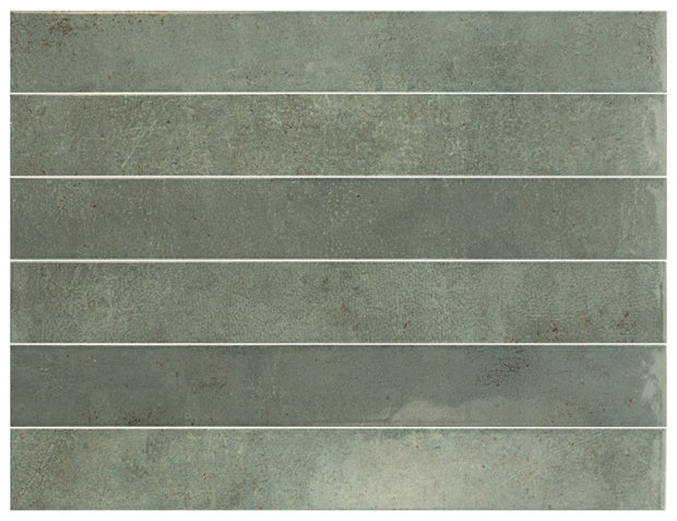 Verticale Oakmoss Gloss Porcelain Subway Tiles 50x400mm tile