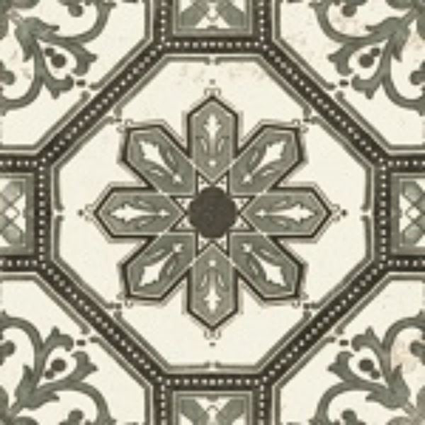Vintage 18 Green Patterned Matt Porcelain Tiles 200x200mm tile
