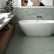 Wadi Mint Matt Porcelain Subway Tiles in a room setting