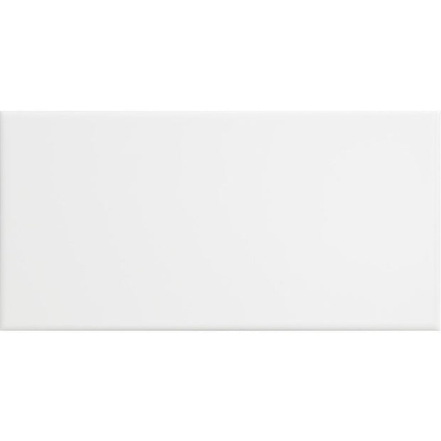 White Matt Ceramic Subway Tiles 100x200mm tile