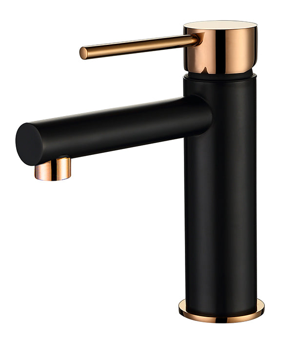 Roul Basin Mixer Matt Black Rose Gold R12BMRG