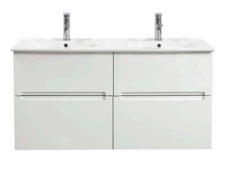 White Vanity BELLA 120 Wall Hung