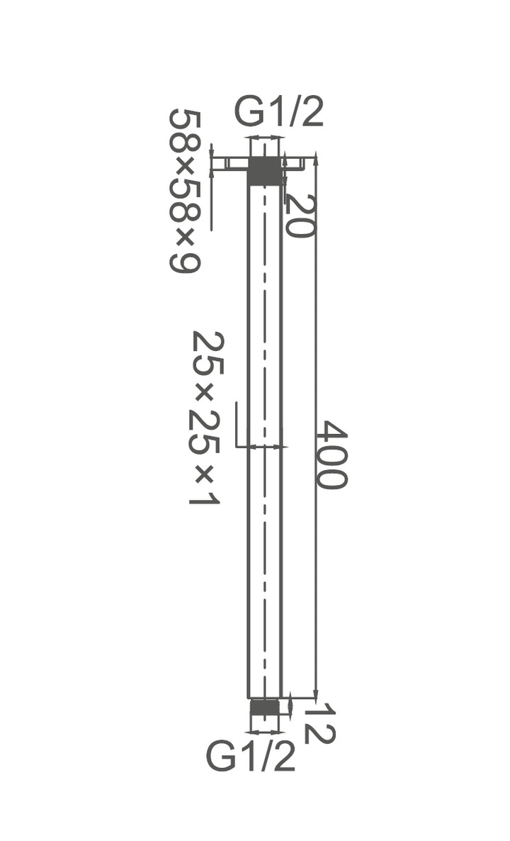 Ceiling Dropper Brass 400mm Long