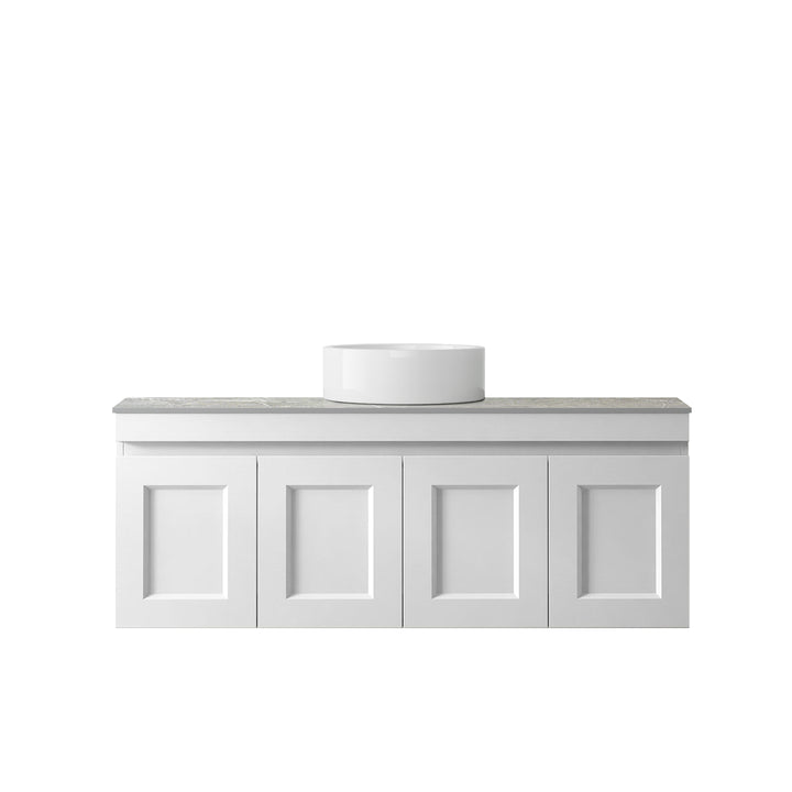 Satin White Hampton Mark II1200 Wall Hung Amani Grey Top No Taphole HPM1200WST-G-NTH