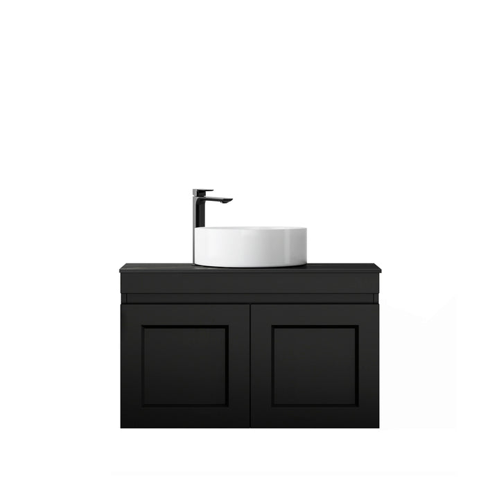 Satin Black Hampton Mark II750 Wall Hung Empire Black Top 10 O'clock Taphole HPM750BST-EB-10TH