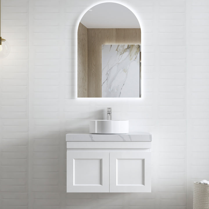 Satin White Hampton Mark II750 Wall Hung Mont Blanc Top 12 O'clock Taphole HPM750WST-CA-12TH