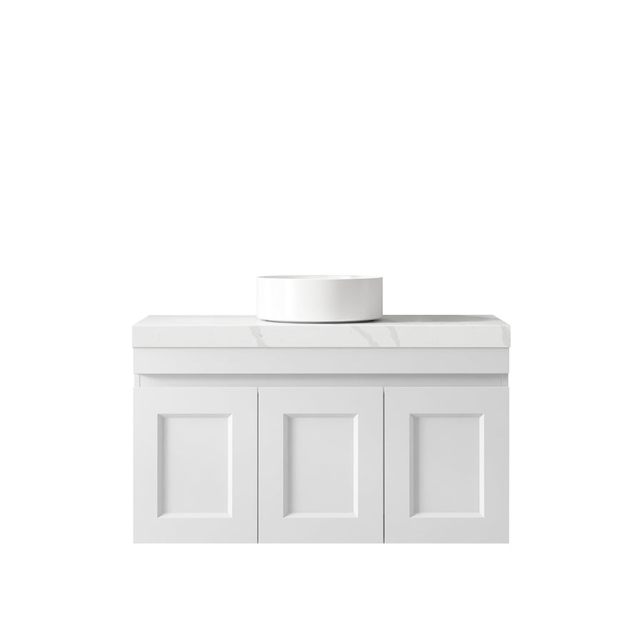 Satin White Hampton Mark II900 Wall Hung Mont Blanc 60mm Top No Taphole HPM900WST-60CA-NTH