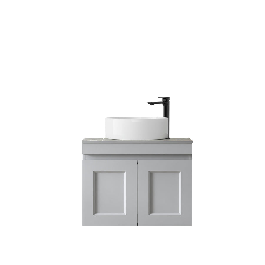 Satin Light Grey Hampton Mark II600 Wall Hung Amani Grey Top 2 O'clock Taphole HPM600GST-G-2TH